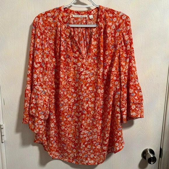 Violet+Claire Women’s Floral Spring Business Casual Blouse Size 1X 3/4 Sleeve - Picture 1 of 6